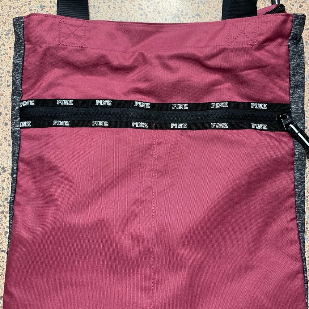 Victoria secret pink hot pink and black travel tote with extra little tote bag.